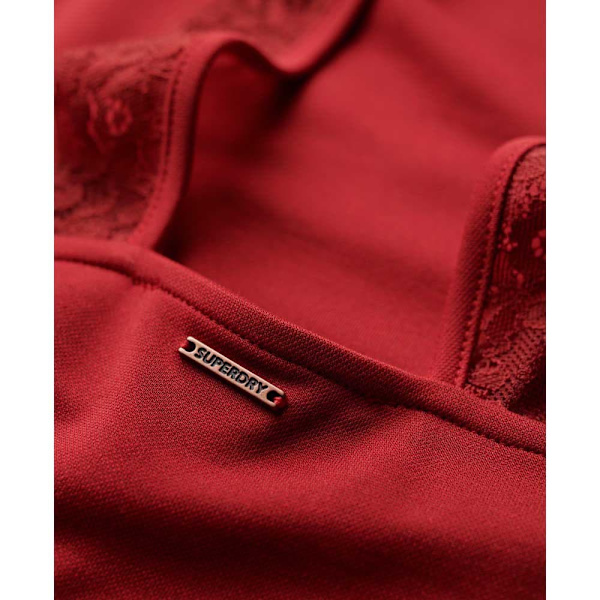 Superdry Fit & Flare ærmeløs Midikjole Rød S Kvinde