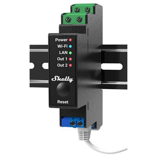 Shelly Wlan Smart Relæ Pro 2pm 25a Sort