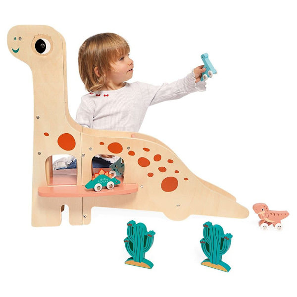 Janod Autotalli Dino Dino Oranssi