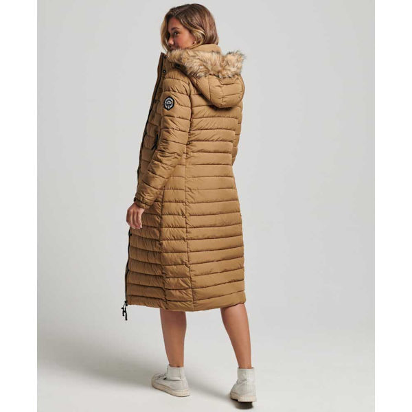 Superdry Takki Super Long Line Fuji Beige XS Nainen