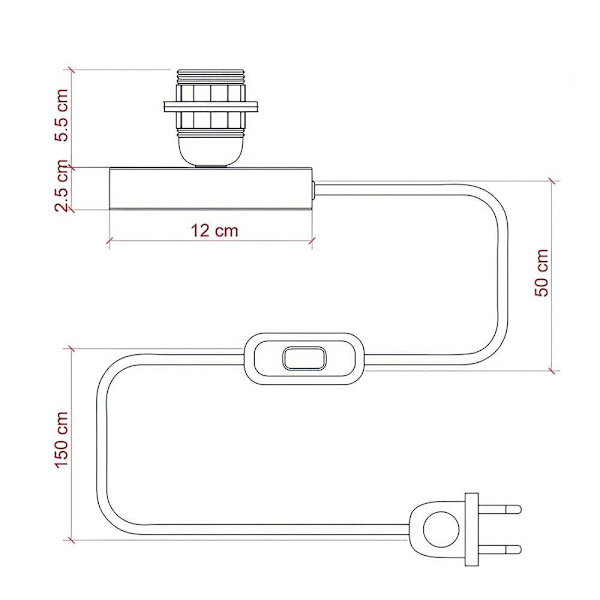 Creative Cables Lampskärm-metall Bordslampa Med Posaluce 2-nr Plugg
