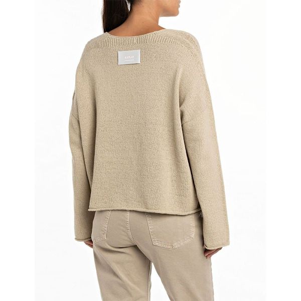 Replay Tröja Med V-ringning Dk6068.000.g23640 Beige XS Kvinna