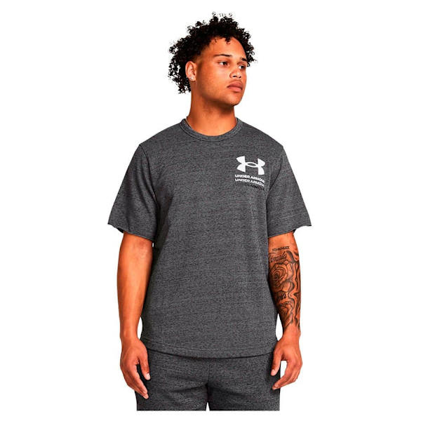 Under Armour Kortärmad T-shirt Rival Terry Colorblock Grå M / Regular Man