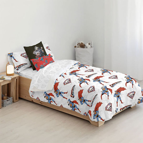 Play Fabrics Dynetæppe Med Knapper Man Of Steel Til 135/ Seng 140x240 Cm
