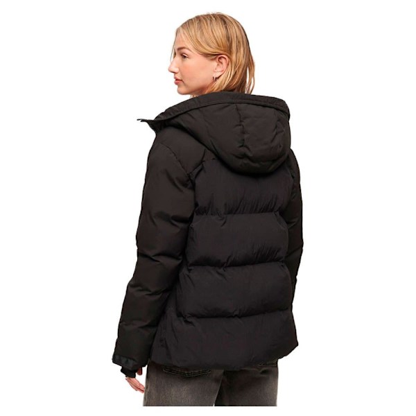 Superdry Parkas City Padded Hooded Wind Svart M Kvinna