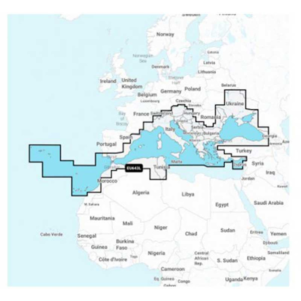 Navionics Middelhavet Og Sortehavet Eu Naeu643l-643l-stor Kort Blå