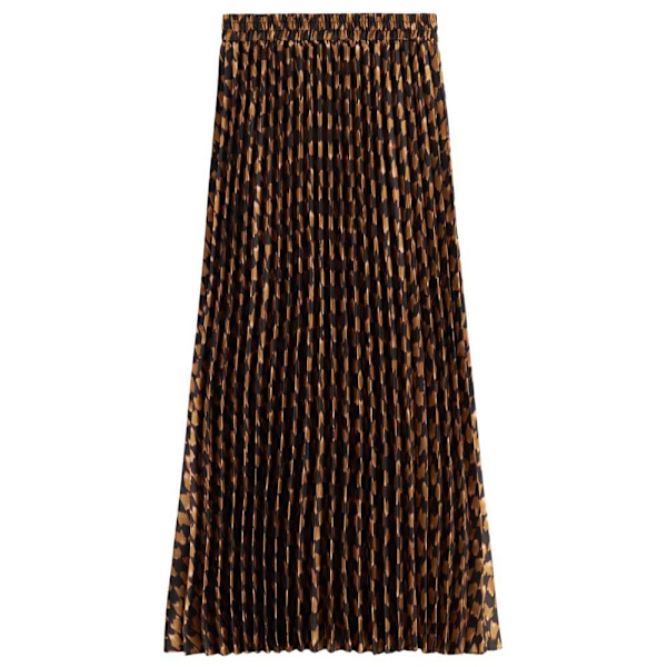 Scotch & Soda Pleated Midinederdel Brun L Kvinde