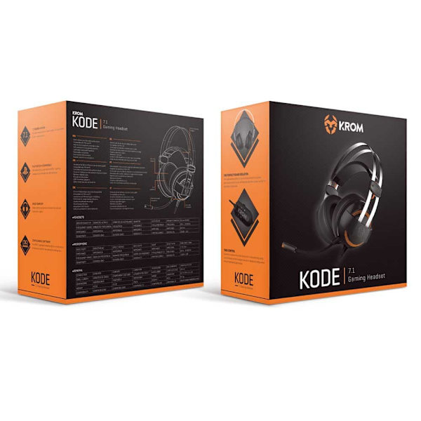 Krom Gaming Headset Kode 7.1 Sort