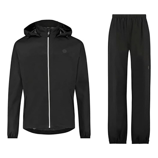 Agu Go Rain Essential Jakke- Og Buksesæt Sort M Mand