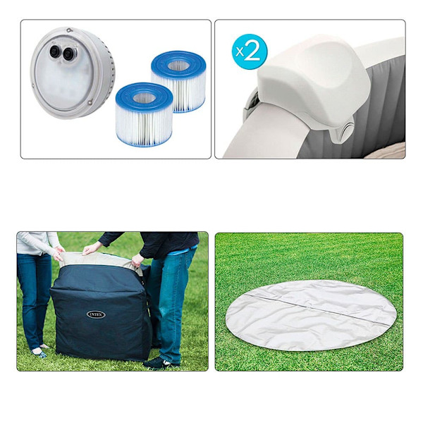 Intex Pool Greywood Deluxe Purespa Grå 4 People