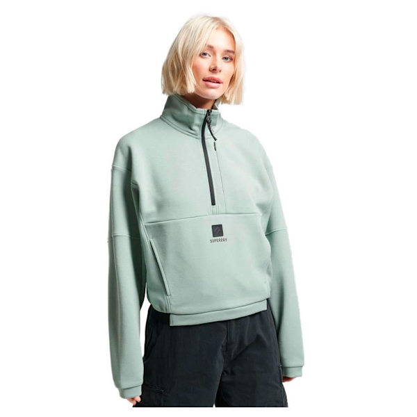 Superdry Tröja Med Halv Dragkedja Code Tech Grönt L Kvinna