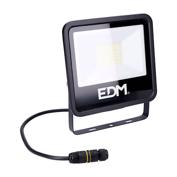 Edm Led Kohdevalo 70408 4000 Lm Black Series 50w Hopeinen