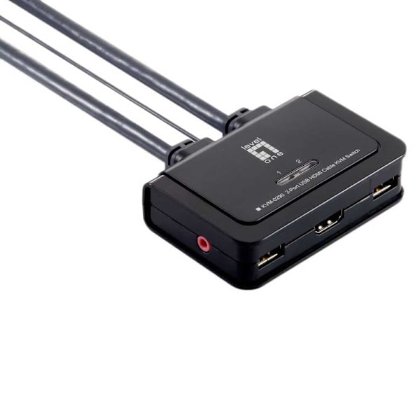 Level One Kvm Til Kontakt 2 Pc Hdmi/usb Sort Sort, Grå