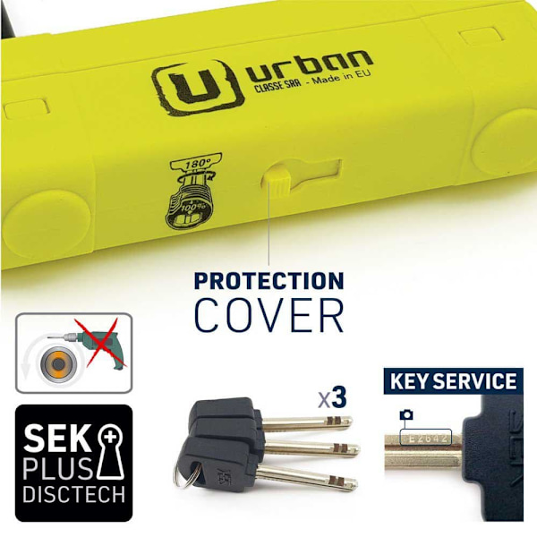Urban Security U-lås Ur120125 Sra 120 Mm Gul 125 mm