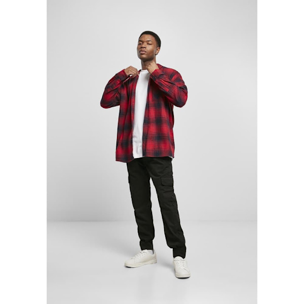 Urban Classics Checked Grunge Skjorte Med Lange ærmer Sort L Mand