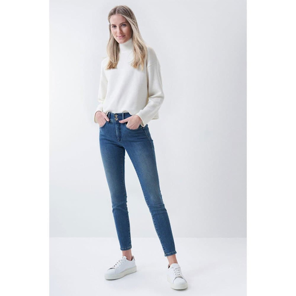 Salsa Jeans Vanliga Midjejeans Skinny Push In Secret Label Blå 36 Kvinna