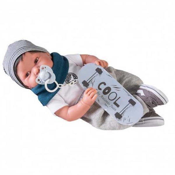 MuÑecas Antonio Juan Nyfödd Pipo Skateworm Docka 42 Cm Silver