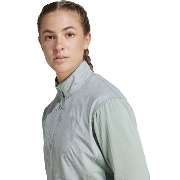 Adidas Ultimate Hi Vis Reflective Halv Lynlås Sweatshirt Grøn L Kvinde