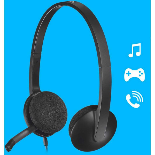 Logitech Hovedtelefoner H340 Sort