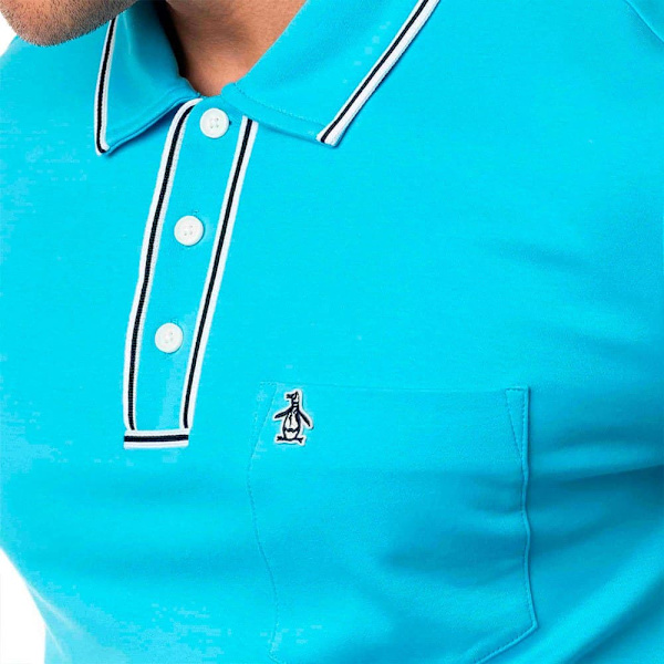 Original Penguin Earl Organic Interlock Kortærmet Polo Blå S Mand