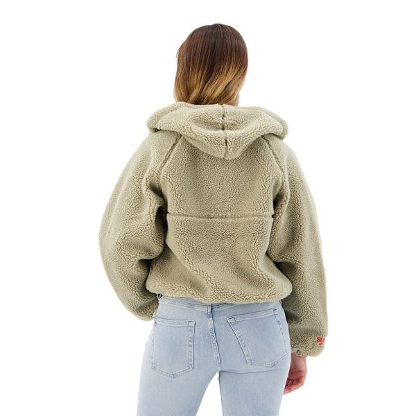 Superdry Full Vetoketjullinen Villapaita Borg Boxy Ruskea 2XS Nainen