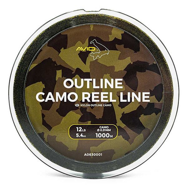 Avid Carp Karpfiske Linje Outline Camo 1000 M Grönt 0.310 mm