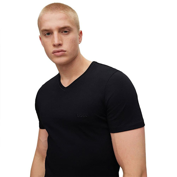 Boss Kort Ærme Basislag V Neck Classic 3 Enheder Sort 2XL Mand