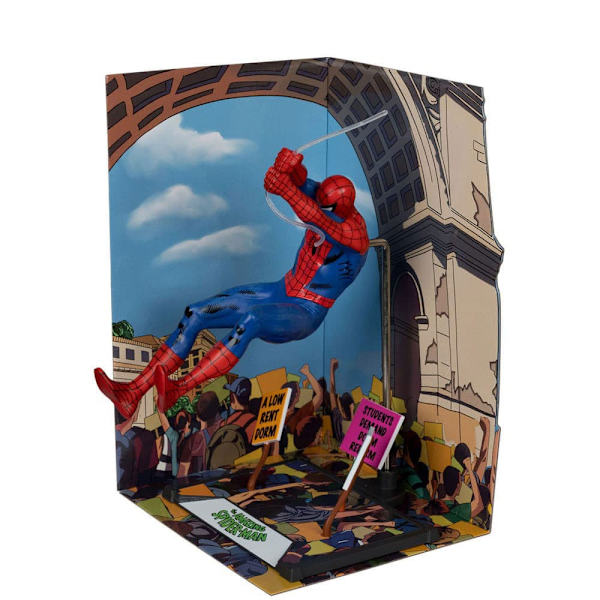 Mcfarlane Toys Forundring Samler Pvc-statue 1/10 Spider-man & Scene Gold Label The Amazing Spider-man 68 Figur 15 Cm