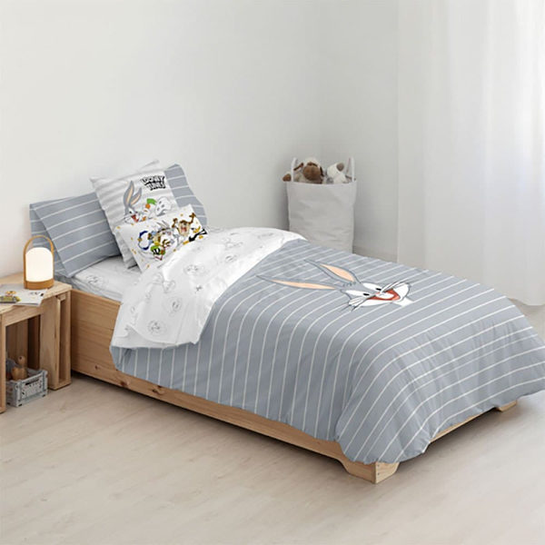 Play Fabrics Dynetæppe Med Knapper Bugs Bunny Til 80 Seng 140x200 Cm