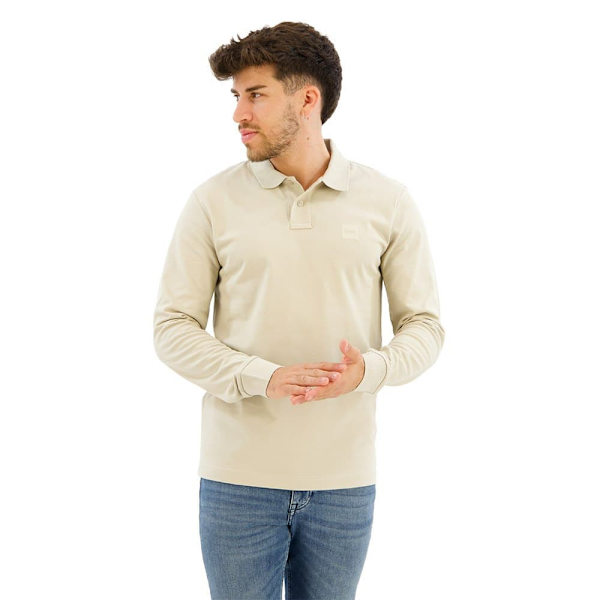 Boss Passerby 10256683 Pitkähihainen Polopaita Beige 2XL Mies