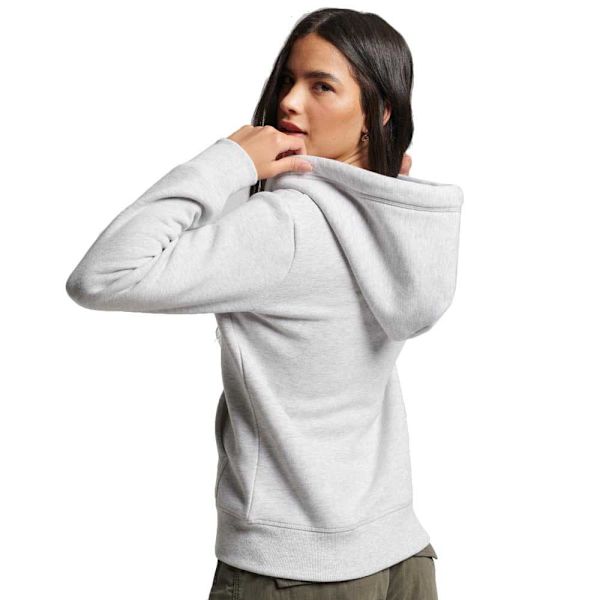 Superdry Sweatshirt Med Full Dragkedja Essential Logo Beige S Kvinna