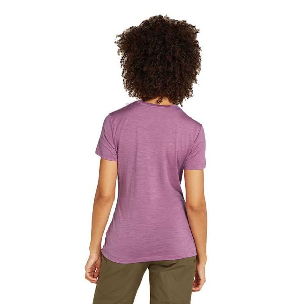 Icebreaker Merino 150 Tech Lite South Constellation T-shirt Med Korte ærmer Lilla L Kvinde