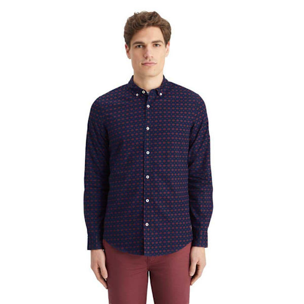 Scotch & Soda Slim Fit Ditsy Aop Skjorte Med Lange ærmer Blå M Mand