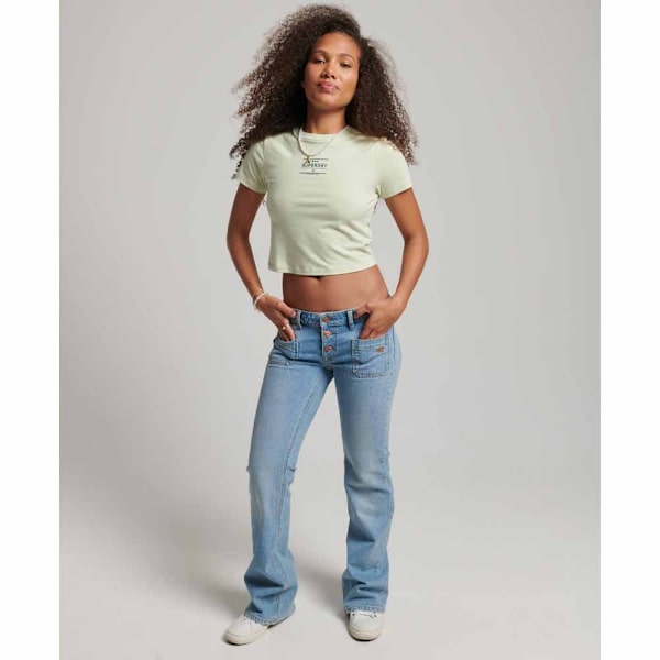 Superdry Jeans Vintage Low Rise Slim Flare Blå 28 / 32 Kvinna