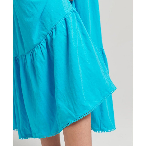Superdry Klänning Vintage Jersey Midi Blå S Kvinna