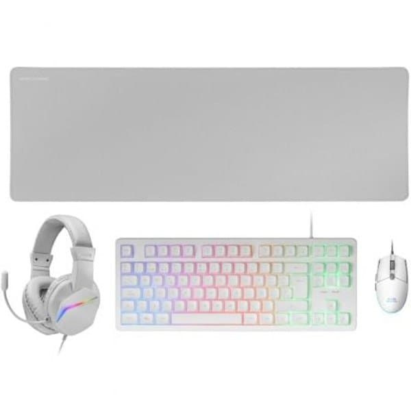 Mars Gaming Hörlurar Tangentbord Musmatta Spel Mcp-rgb3w  Spanish QWERTY Vit