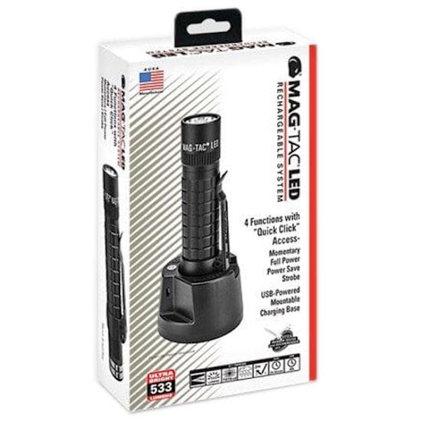 Mag-lite Mag Tac Rechargeable Sort with Plain Bezel