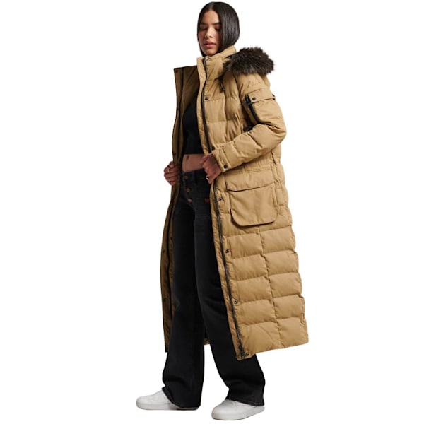 Superdry Mf Faux Fur Hooded Takki Ruskea L Nainen
