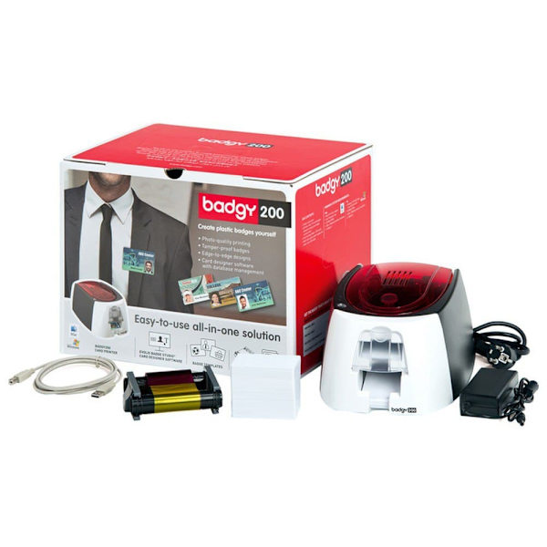 Evolis Kortprinter Badgy 200 Hvid One Size / EU Plug
