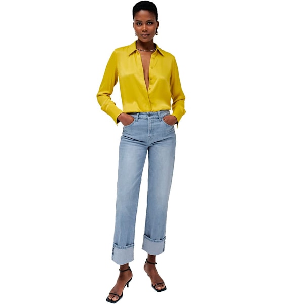 Salsa Jeans 21008834 Pitkähihainen Kauluspaita Keltainen,Sininen XS Nainen