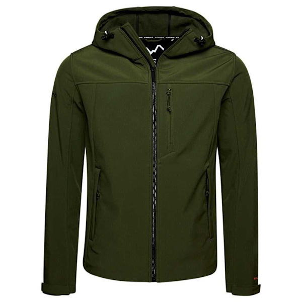 Superdry Täysi Vetoketjullinen Sadetakki Soft Shell Vihreä S Mies