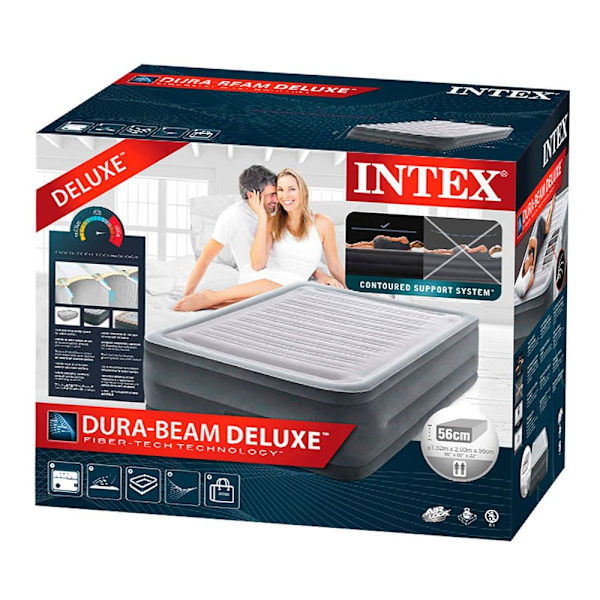 Intex Dura-beam Plus Comfortplush Harmaa 152 x 203 x 56 cm