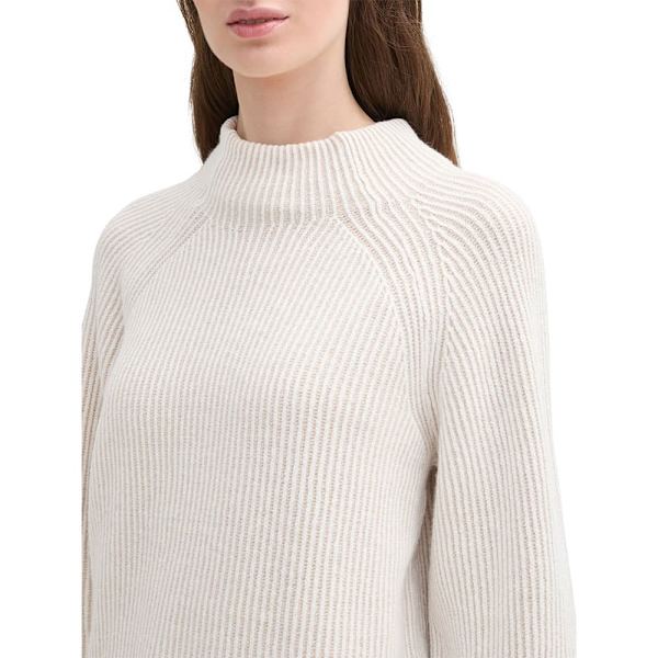 Tom Tailor Knit Plated Rib Tröja Beige M Kvinna