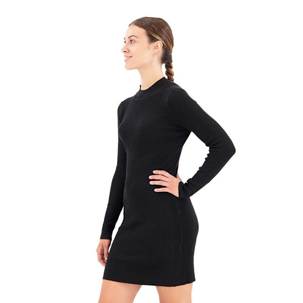 Superdry Langærmet Kort Kjole Backless Bodycon Sort M Kvinde