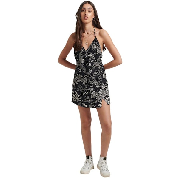 Superdry Kjole Vintage Mini Slip Halter Sort S Kvinde