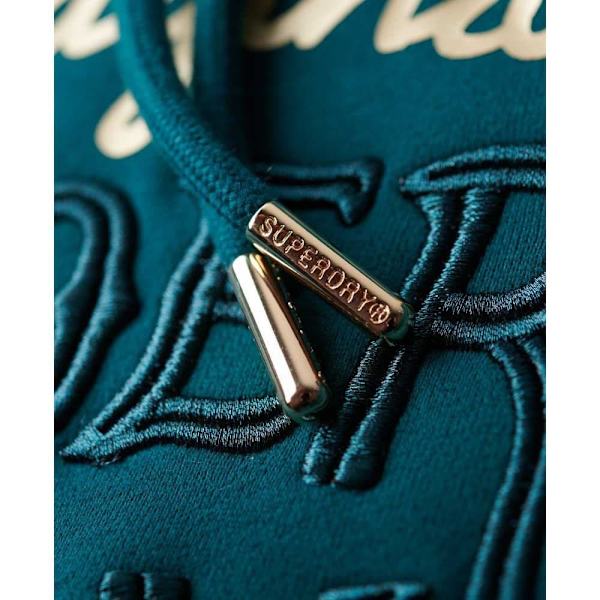 Superdry Luxe Metallic Logo Hættetrøje Grøn XS Kvinde