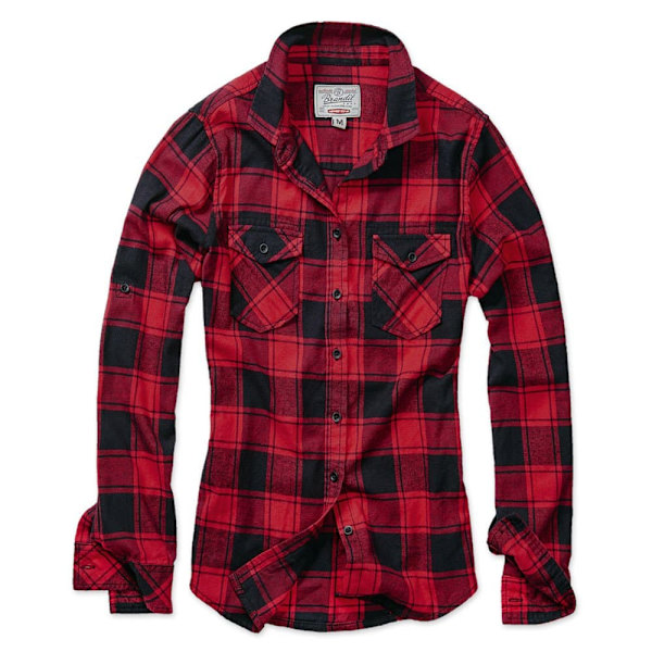 Brandit Pitkähihainen Paita Amy Flannel Punainen,Musta L Nainen