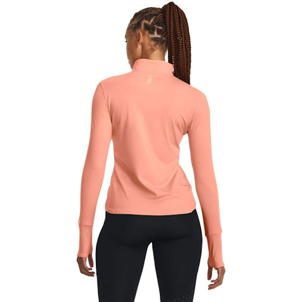 Under Armour T-shirt Med Halv Lynlås Qualifier Run Orange S Kvinde