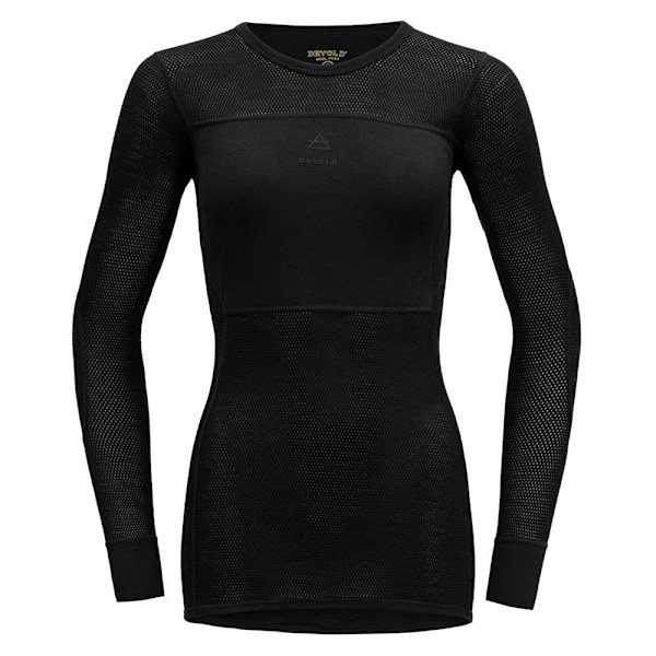 Devold Of Norway Wool Mesh 190 Langærmet Baselayer Sort XL Kvinde