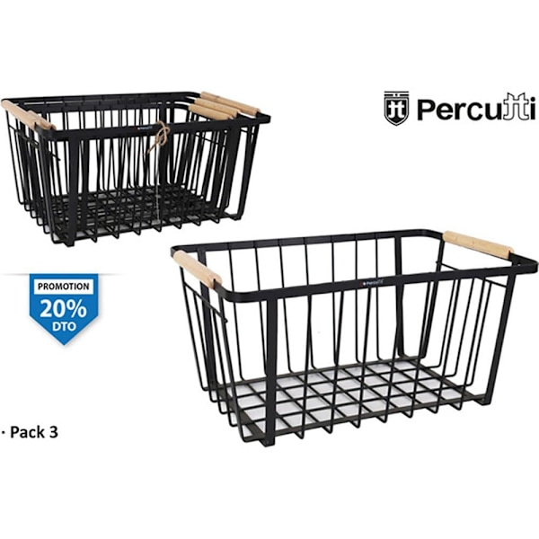 Percutti Set Med 3 Förvaringskorgar